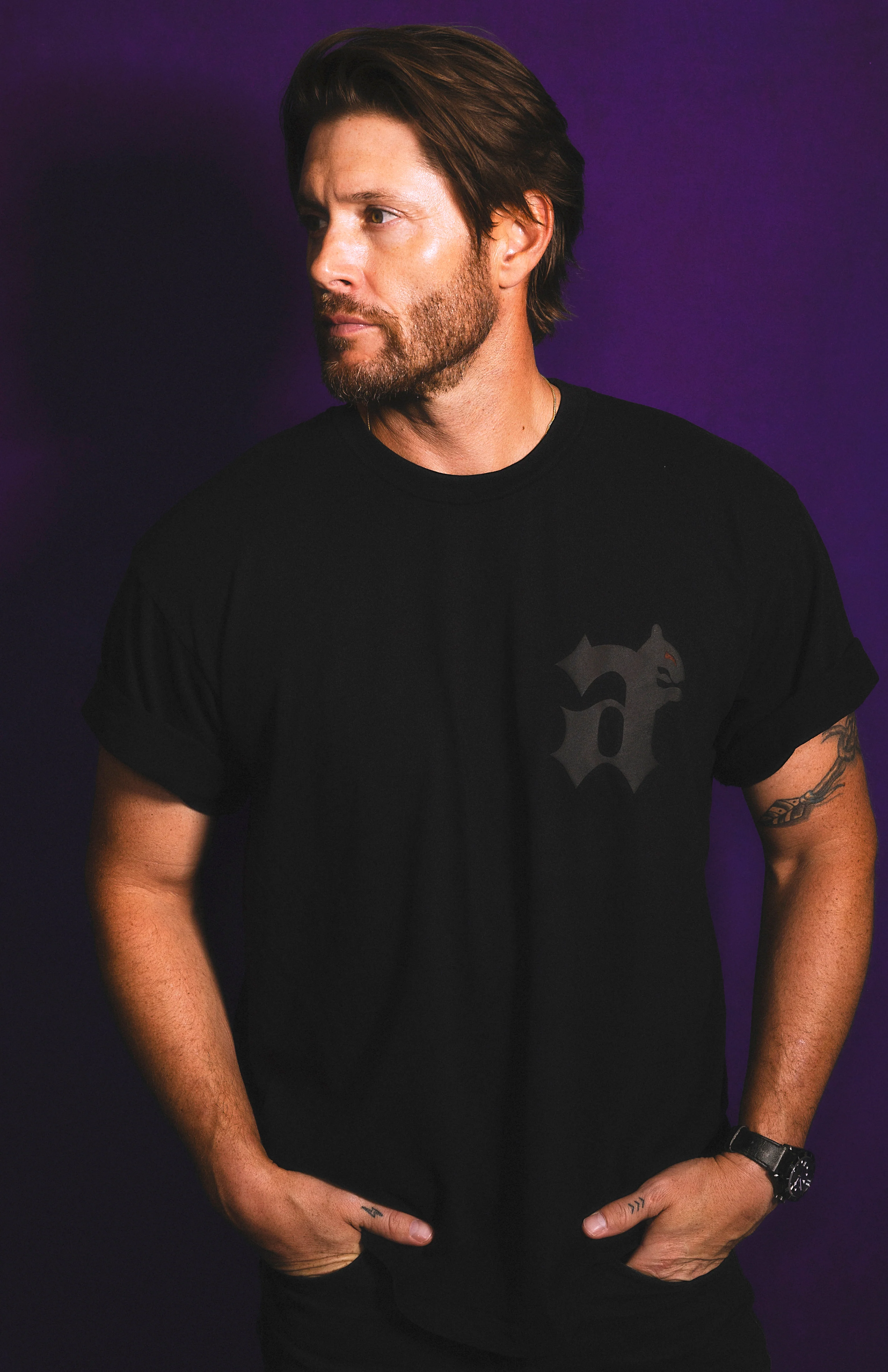 Jensen (CREW A) Ackles Black T-Shirt - Image 4